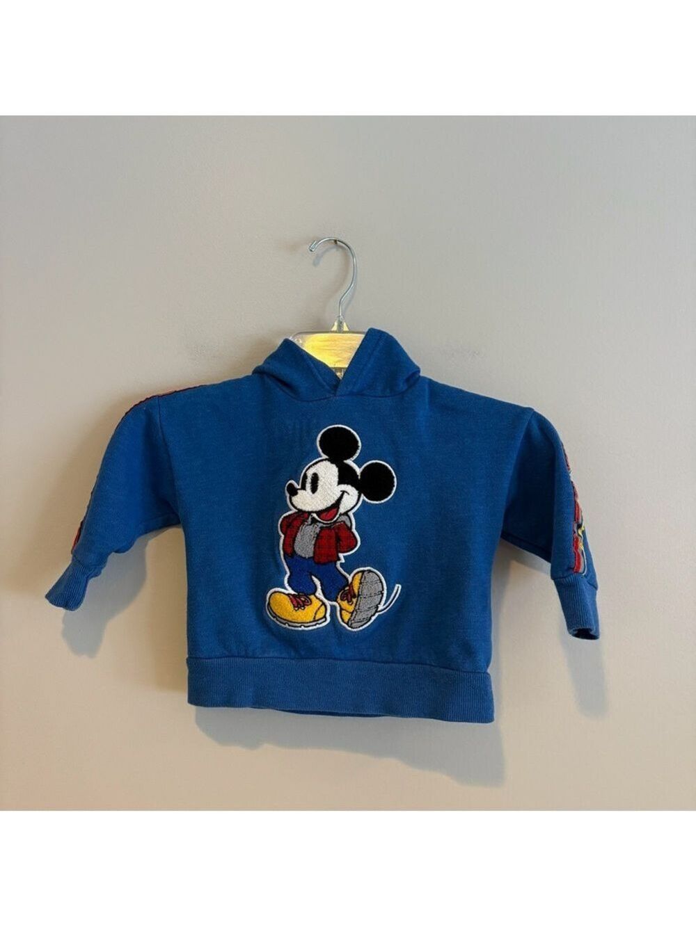 Disney Junior Blue Hooded Mickey Mouse Patch Sweatshirt Size 2T